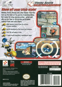 Disney Sports: Skateboarding - Box - Back (North America) - 1550x2176