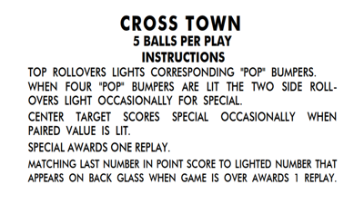 Cross Town - Arcade - Controls Information (World) - 1920x1080