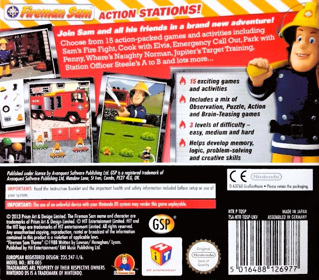 Fireman Sam: Action Stations - Box - Back (Europe) - 992x872