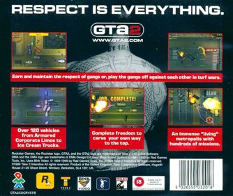 Grand Theft Auto 2 - Box - Back (United Kingdom) - 640x538