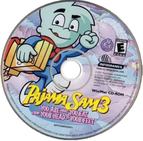 Pajama Sam 3: You Are What You Eat from Your Head to Your Feet - Disc (United States) - 405x400