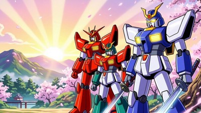 Karakuri Kengou Den Musashi Lord: Karakuribito Hashiru - Fanart - Background (Japan) - 800x450