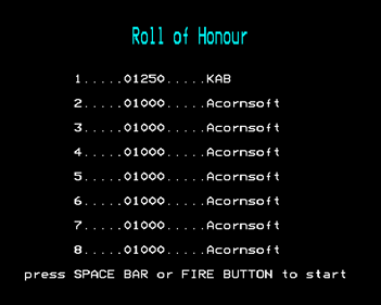 Meteor Mission - Screenshot - High Scores (United Kingdom) - 640x512