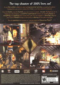 F.E.A.R.: Extraction Point - Box - Back (North America) - 564x800