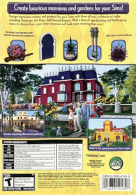 The Sims 2: Mansion & Garden Stuff - Box - Back (North America) - 917x1318