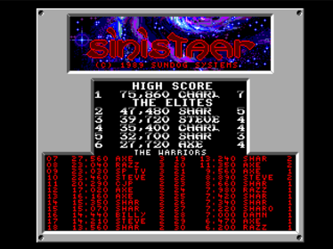 Sinistaar - Screenshot - High Scores (North America) - 800x600