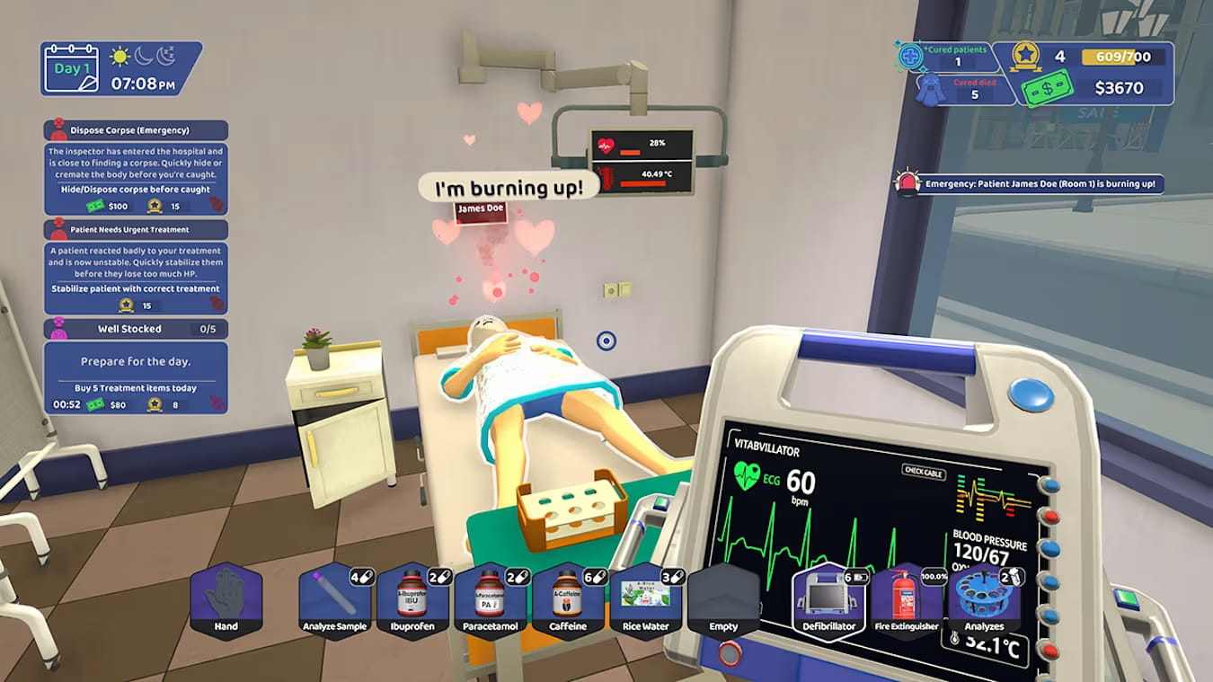 Illustration of Two Hands Hospital Assistant Simulator