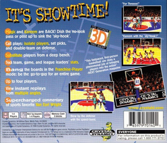 Slam 'n Jam '96 Featuring Magic & Kareem - Box - Back (North America) - 794x680