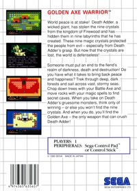 Golden Axe Warrior - Box - Back (North America) - 1443x2022