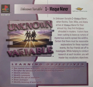 Unknown Variable 1: Masque Manor - Box - Front (North America) - 1027x964