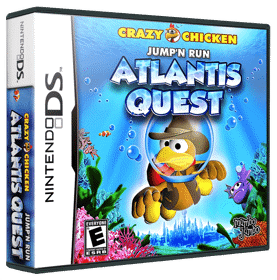 Crazy Chicken: Jump'n Run: Atlantis Quest - Box - 3D (North America) - 900x911