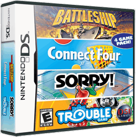 4 Game Pack!: Battleship/Connect Four/Sorry!/Trouble - Box - 3D (North America) - 870x878
