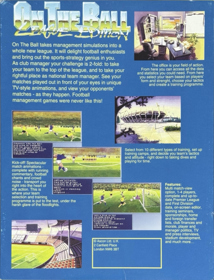 On the Ball: League Edition - Box - Back (Europe) - 1086x1423