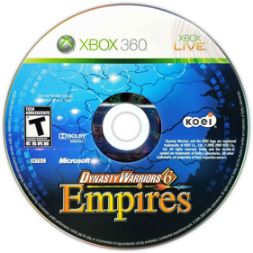Dynasty Warriors 6: Empires - Disc (North America) - 1500x1500