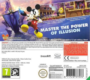Disney Epic Mickey: Power of Illusion - Box - Back (Europe) - 893x800