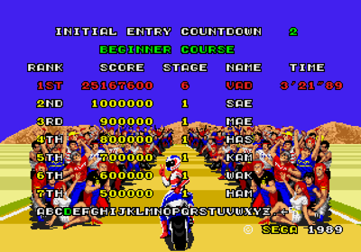 Super Hang-On - Screenshot - High Scores (World) - 640x448
