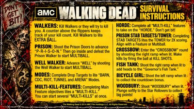 The Walking Dead (Stern) - Arcade - Controls Information (World) - 1919x1080