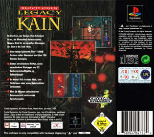 Blood Omen: Legacy of Kain - Box - Back (Germany) - 1630x1453