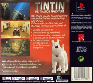TinTin: Destination Adventure - Box - Back (Europe) - 765x680