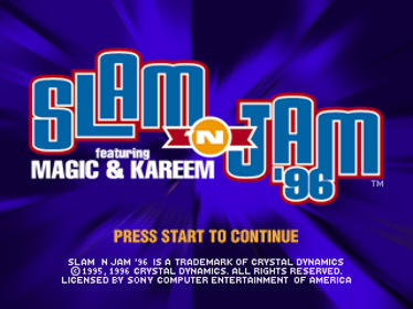 Slam 'n Jam '96 Featuring Magic & Kareem - Screenshot - Game Title (World) - 640x480