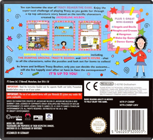 Jacqueline Wilson's Tracy Beaker: The Game - Box - Back - Reconstructed (Europe) - 774x708