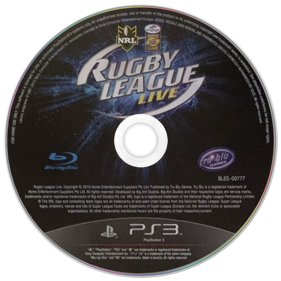 Rugby League Live - Disc (Europe) - 900x900