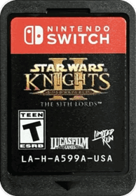 Star Wars: Knights of the Old Republic II: The Sith Lords - Cart - Front (North America) - 565x815