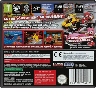 Sonic & SEGA All-Stars Racing - Box - Back - Reconstructed (France) - 774x708