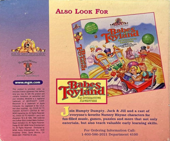 All Dogs Go to Heaven Activity Center - Box - Back (North America) - 1149x953