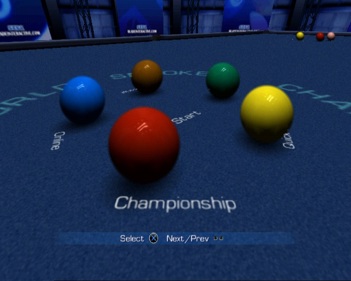 World Snooker Championship 2007 - Screenshot - Game Select (World) - 640x512
