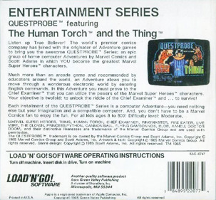 Questprobe featuring The Human Torch and The Thing - Box - Back (North America) - 567x525