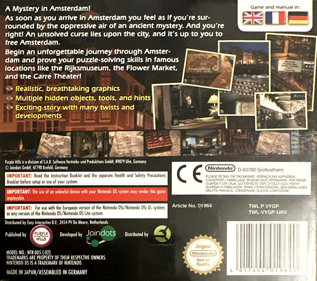 Youda Legend: The Curse of the Amsterdam Diamond - Box - Back (Europe) - 768x680