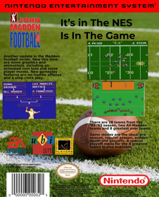 John Madden Football '93 - Box - Back (North America) - 928x1152