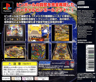 Pro Pinball: Big Race USA - Box - Back (Japan) - 760x650