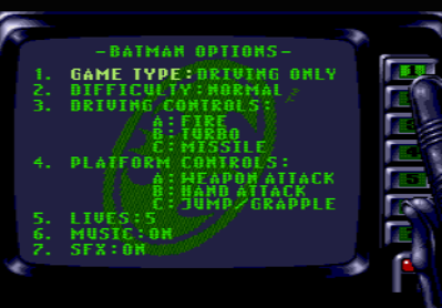 Batman Returns - Screenshot - Game Select (World) - 620x432