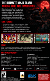 Ninja Master's (NEO GEO PREMIUM SELECTION) - Fanart - Box - Back (North America) - 670x1082