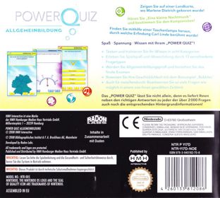 PowerQuiz: Allgemeinbildung - Box - Back (Germany) - 890x800