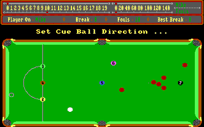 Alex Higgins' World Snooker - Screenshot - Gameplay (Europe) - 640x400