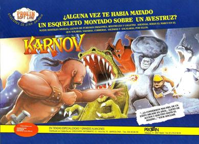Karnov - Advertisement Flyer - Front (Spain) - 1676x1210