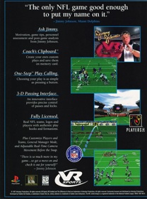 Jimmy Johnson's VR Football '98 - Advertisement Flyer - Back (North America) - 1280x1724