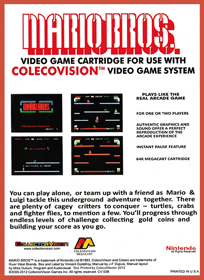 Mario Bros. - Box - Back (North America) - 492x675