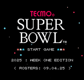 Tecmo Super Bowl 2025 - Screenshot - Game Title (World) - 250x240