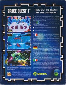 Space Quest I: Roger Wilco in the Sarien Encounter - Box - Back (Europe) - 623x800