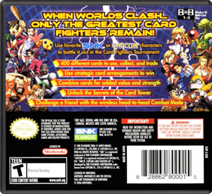 SNK vs. Capcom Card Fighters DS - Box - Back - Reconstructed (North America) - 774x708