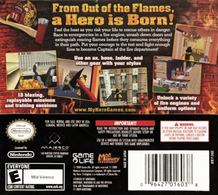 My Hero: Firefighter - Box - Back (North America) - 871x780