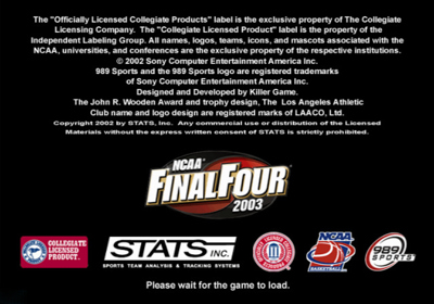 NCAA Final Four 2003 - Screenshot - Game Title (North America) - 640x448