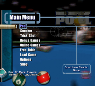 World Championship Pool 2004 - Screenshot - Game Select (World) - 640x576