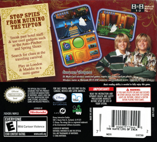 The Suite Life of Zack & Cody: Circle of Spies - Box - Back (North America) - 1482x1337