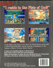 World Heroes 2 Jet - Box - Back (North America) - 488x626