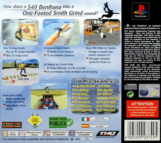 MTV Sports: Skateboarding Featuring Andy Macdonald - Box - Back (Europe) - 765x680
